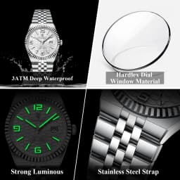 POEDAGAR Casual Top Men Clock Waterproof Luminous Date Luxury Man Watch Stainless Steel Quartz Fashion Men's Watches Couple Gift