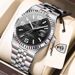POEDAGAR Casual Top Men Clock Waterproof Luminous Date Luxury Man Watch Stainless Steel Quartz Fashion Men's Watches Couple Gift