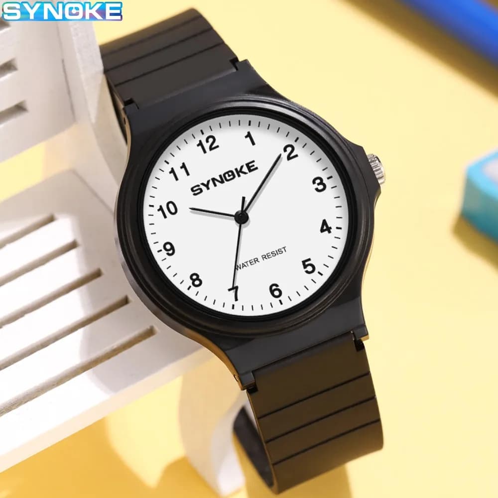 Synoke Couple watches Student Minimalist Fashion Quartz Watch Boys and Girls Waterproof Sports Watch Large Digital Display