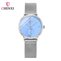 CHENXI Luxury Waterproof Men Women Quartz Watch Fashion Casual Stainless Steel Mesh Belt Couple Premium Wristwatch for Gift
