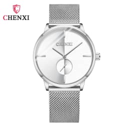 CHENXI Luxury Waterproof Men Women Quartz Watch Fashion Casual Stainless Steel Mesh Belt Couple Premium Wristwatch for Gift