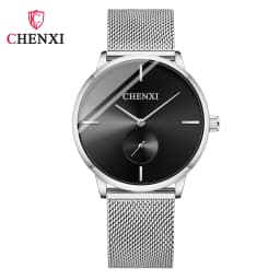 CHENXI Luxury Waterproof Men Women Quartz Watch Fashion Casual Stainless Steel Mesh Belt Couple Premium Wristwatch for Gift