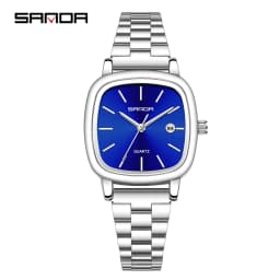 Sanda 2026 Couple Quartz Watch Men's and Women's Square Watch 3ATM Waterproof Calendar Simple and Elegant Women's Watch 3278