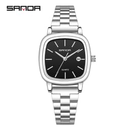Sanda 2026 Couple Quartz Watch Men's and Women's Square Watch 3ATM Waterproof Calendar Simple and Elegant Women's Watch 3278