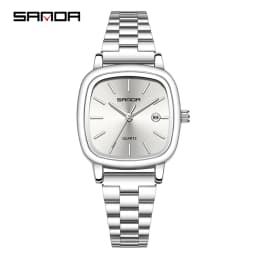 Sanda 2026 Couple Quartz Watch Men's and Women's Square Watch 3ATM Waterproof Calendar Simple and Elegant Women's Watch 3278