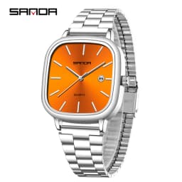 Sanda 2026 Couple Quartz Watch Men's and Women's Square Watch 3ATM Waterproof Calendar Simple and Elegant Women's Watch 3278