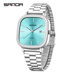 Sanda 2026 Couple Quartz Watch Men's and Women's Square Watch 3ATM Waterproof Calendar Simple and Elegant Women's Watch 3278