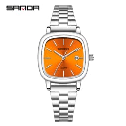 Sanda 2026 Couple Quartz Watch Men's and Women's Square Watch 3ATM Waterproof Calendar Simple and Elegant Women's Watch 3278