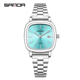 Sanda 2026 Couple Quartz Watch Men's and Women's Square Watch 3ATM Waterproof Calendar Simple and Elegant Women's Watch 3278