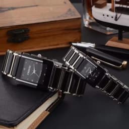 CHENXI 104A Top Brand Luxury Couple Watch Men's and Women's Imitation Ceramic Strap Exquisite Date Watches Relojes Para Damas