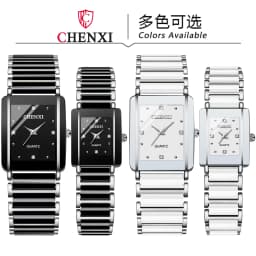 CHENXI 104A Top Brand Luxury Couple Watch Men's and Women's Imitation Ceramic Strap Exquisite Date Watches Relojes Para Damas