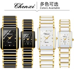 CHENXI 104A Top Brand Luxury Couple Watch Men's and Women's Imitation Ceramic Strap Exquisite Date Watches Relojes Para Damas