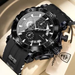 POEDAGAR Top Luxury Men Clock Sport Luminous Waterproof Chronograph Date Watch For Man Silicone Strap Quartz Men's Watches Reloj