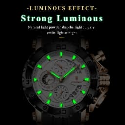 POEDAGAR Top Luxury Men Clock Sport Luminous Waterproof Chronograph Date Watch For Man Silicone Strap Quartz Men's Watches Reloj