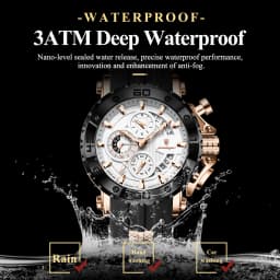 POEDAGAR Top Luxury Men Clock Sport Luminous Waterproof Chronograph Date Watch For Man Silicone Strap Quartz Men's Watches Reloj