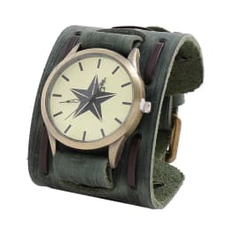 2025 Men's Watches Genuine Leather Watchband Quartz Watch For Men Alloy Dial Punk Style Wristwatch