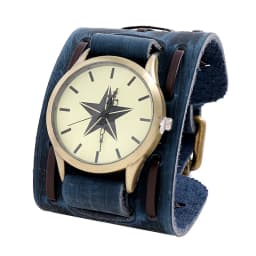 2025 Men's Watches Genuine Leather Watchband Quartz Watch For Men Alloy Dial Punk Style Wristwatch