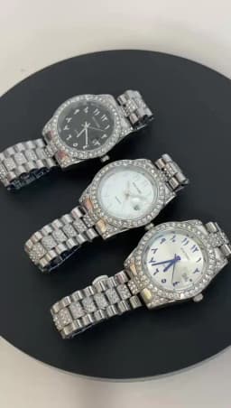 Fashionable Diamond-Encrusted Bracelet Watch with Arabic Numerals Casual Steel Band Watch for Men, Couple's Quartz Gift Women's