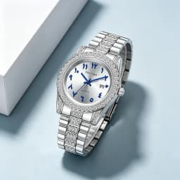 Fashionable Diamond-Encrusted Bracelet Watch with Arabic Numerals Casual Steel Band Watch for Men, Couple's Quartz Gift Women's