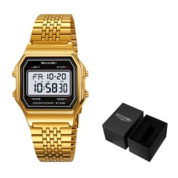 SKMEI 2465 Fashion Men Digital Watches Waterproof Male Luxury 2Time Wristwatch EL Backlight Alarm Clock Casual Office Week Date