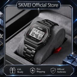 SKMEI 2465 Fashion Men Digital Watches Waterproof Male Luxury 2Time Wristwatch EL Backlight Alarm Clock Casual Office Week Date