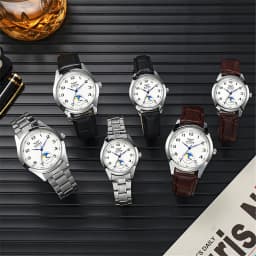 Fashion 2025 New Couple's Watch Simple Calendar Digital Quartz Watch Casual Black Leather Ladies Clock Dress Watches