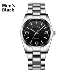 CHENXI Casual Fashion Couple Watch Stainless Strap Luminous Men's and Women's Classic Style Quartz Wristwatches Lover's Gift