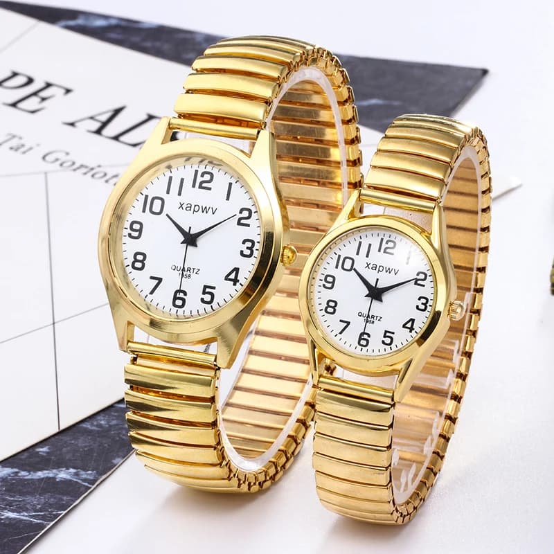 Large Dial Watch Men's Simple Women's Quartz Watch Fashion Casual Arabic Numeral Couple Watch Pair of Men and Women