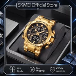 SKMEI 2500 Men's Digital Wristwatch Outdoor Sport Watches For Man 3Time Clock 50M Waterproof Countdown Timer Man Watch Week Date