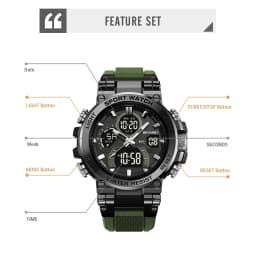 SKMEI 2500 Men's Digital Wristwatch Outdoor Sport Watches For Man 3Time Clock 50M Waterproof Countdown Timer Man Watch Week Date