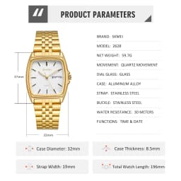 SKMEI 2628 Quartz Watches For Women Men 30M Waterproof Fashion Unisex Wristwatch Men Luxury Clock Business Outfit (1 or 2 Pack)