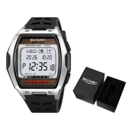 SKMEI 2750 Solar Digital Watch For Men Big Number 5ATM Water Resistant Sports Men Digital Watch EL Light Week Date Outdoor Clock