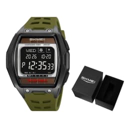 SKMEI 2750 Solar Digital Watch For Men Big Number 5ATM Water Resistant Sports Men Digital Watch EL Light Week Date Outdoor Clock