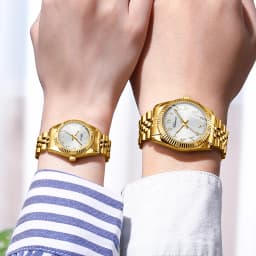 CHENXI 0042 Fashion Couple Lover's Watches 1Piece Stainless Steel Waterproof Luminous Quartz Wristwatch For Lover Women Men