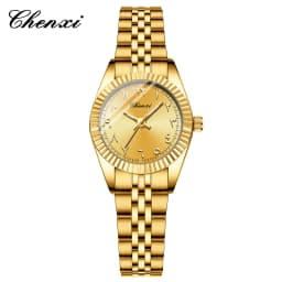 CHENXI 0042 Fashion Couple Lover's Watches 1Piece Stainless Steel Waterproof Luminous Quartz Wristwatch For Lover Women Men