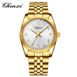 CHENXI 0042 Fashion Couple Lover's Watches 1Piece Stainless Steel Waterproof Luminous Quartz Wristwatch For Lover Women Men