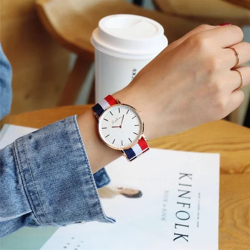 New Luxury Brand Women's Watches Ultra-thin Simple Nylon Strap Quartz Watches for Woman Fashion Casual Couples Watch Clock Gift