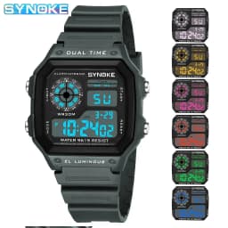 SYNOKE Digital Watches Men Sports Luminous Multifunction Waterproof Women Wristwatch Outdoor and Running Student Seven Lights
