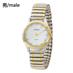 Casual Ladies Middle-Aged and Elderly Watches Steel Band Spring Elastic Band Couple Watches Fashion Gifts Quartz Watch Men