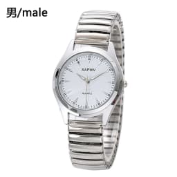 Casual Ladies Middle-Aged and Elderly Watches Steel Band Spring Elastic Band Couple Watches Fashion Gifts Quartz Watch Men