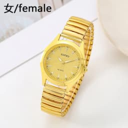 Casual Ladies Middle-Aged and Elderly Watches Steel Band Spring Elastic Band Couple Watches Fashion Gifts Quartz Watch Men