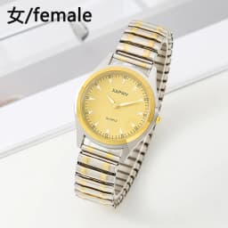 Casual Ladies Middle-Aged and Elderly Watches Steel Band Spring Elastic Band Couple Watches Fashion Gifts Quartz Watch Men