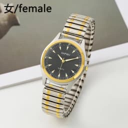 Casual Ladies Middle-Aged and Elderly Watches Steel Band Spring Elastic Band Couple Watches Fashion Gifts Quartz Watch Men