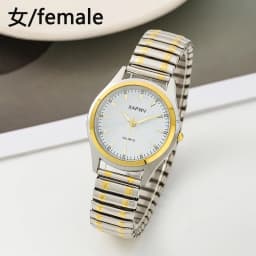 Casual Ladies Middle-Aged and Elderly Watches Steel Band Spring Elastic Band Couple Watches Fashion Gifts Quartz Watch Men