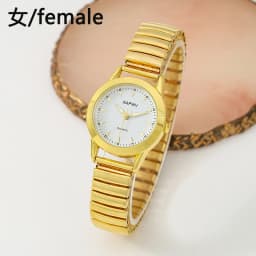 Casual Ladies Middle-Aged and Elderly Watches Steel Band Spring Elastic Band Couple Watches Fashion Gifts Quartz Watch Men