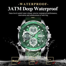 POEDAGAR Fashion Men Wristwatch Week Date Digital LED Quartz Man Clock Alarm Dual Time Display Electronic Luminous Men's Watches