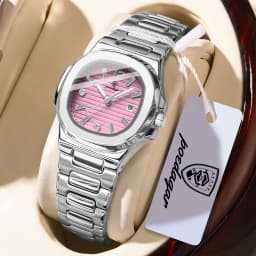 POEDAGAR Square Couple Wristwatch Luminous Waterproof Date Love Watch High Quality Luxury Women's Quartz Watches for girlfriend