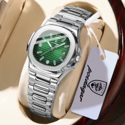 POEDAGAR Square Couple Wristwatch Luminous Waterproof Date Love Watch High Quality Luxury Women's Quartz Watches for girlfriend