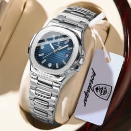 POEDAGAR Square Couple Wristwatch Luminous Waterproof Date Love Watch High Quality Luxury Women's Quartz Watches for girlfriend