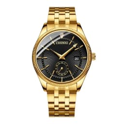 CHENXI Top Brand Luxury Golden Quartz Watch for Couple Fashion Creative Women and Men Wristwatch with Calendar Elegant Lady Gift